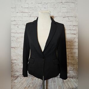 White House Black Market WHBM  Blazer Womens Sz 4 Black Jacket
